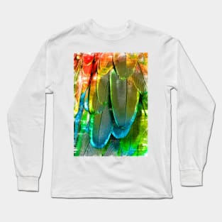 ChromaticBird Feather Abstract Pattern. For Feather & Bird Lovers. Long Sleeve T-Shirt
